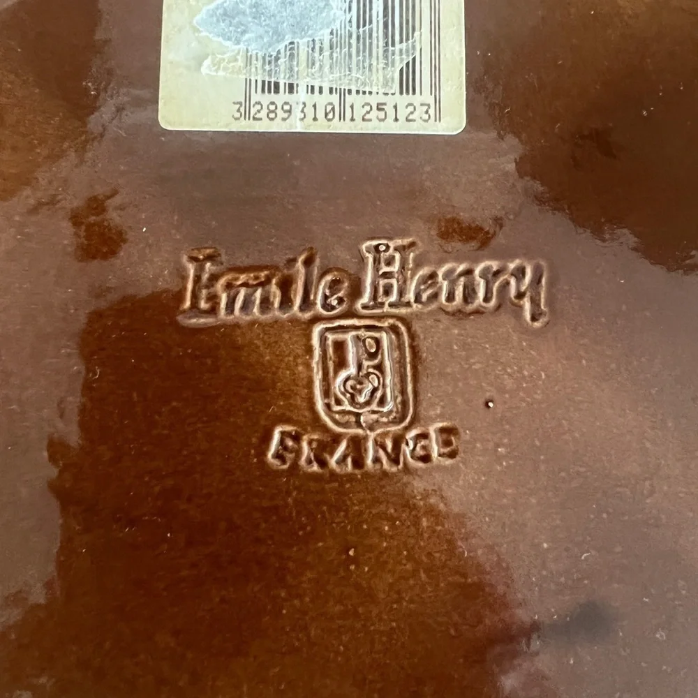 2 pieces Emile Henry escargots dish and oval baking dish.  Made in France.